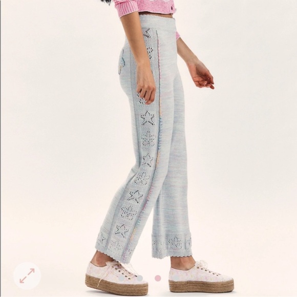 LoveShackFancy Pants - LoveShackFancy Toro Knit Pants- Pastel Rainbow